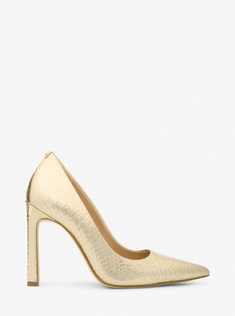 MICHAEL Michael Kors Amara Metallic Snake Embossed Leather Pump