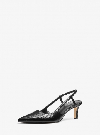 MICHAEL Michael Kors Alora Snake Embossed Leather Slingback Pump