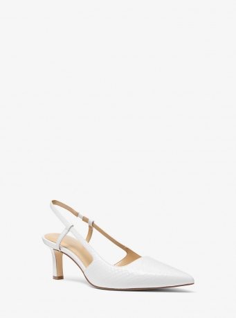 MICHAEL Michael Kors Alora Snake Embossed Leather Slingback Pump