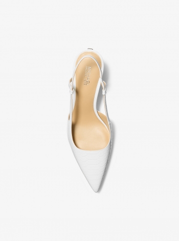Michael Kors Alora Snake Embossed Leather Slingback Pump