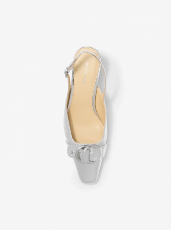Michael Kors Jaden Metallic Crushed Leather Slingback Pump