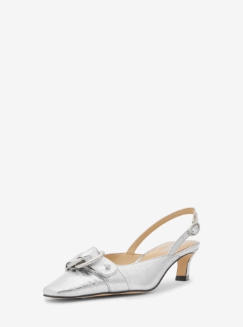 MICHAEL Michael Kors Jaden Metallic Crushed Leather Slingback Pump