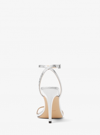 MICHAEL Michael Kors Liana Metallic Snake Embossed Leather Sandal