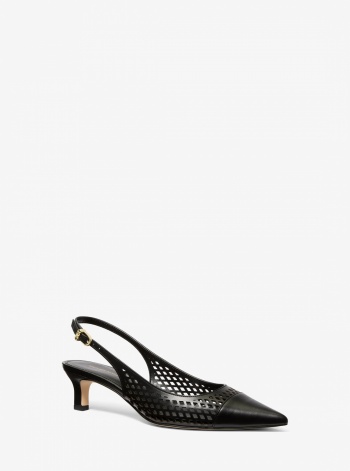 Michael Kors Amara Laser-Cut Leather Slingback Pump