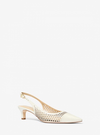 Michael Kors Amara Laser-Cut Leather Slingback Pump