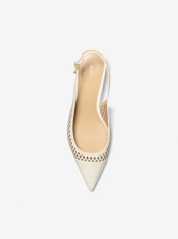 Michael Kors Amara Laser-Cut Leather Slingback Pump