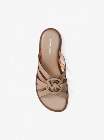 Michael Kors Erika Leather Slide Sandal