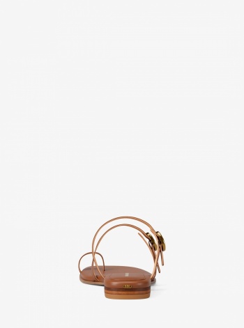 Michael Kors Kya Leather Flat Sandal
