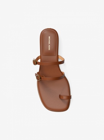 Michael Kors Kya Leather Flat Sandal