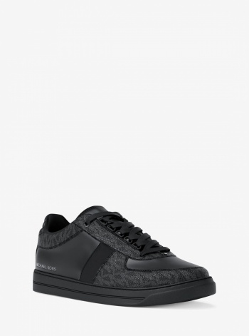 Michael Kors Mens Brady Signature Logo and Leather Sneaker