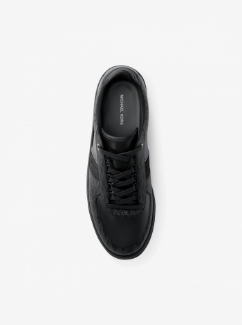 Michael Kors Mens Brady Signature Logo and Leather Sneaker