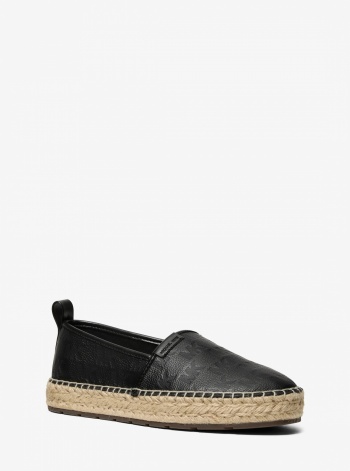 Michael Kors Mens Elias Logo Embossed Leather Espadrille