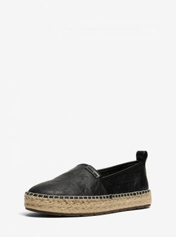 Michael Kors Mens Elias Logo Embossed Leather Espadrille