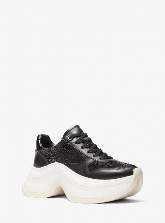 MICHAEL Michael Kors Arla Embellished Leather Trainer