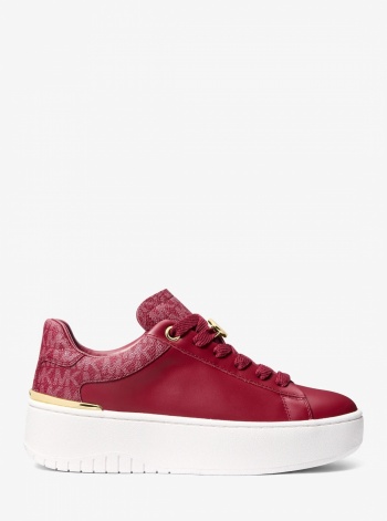 Michael Kors Dottie Leather and Signature Logo Sneaker