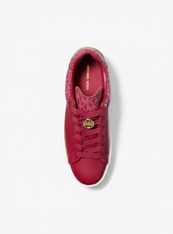 Michael Kors Dottie Leather and Signature Logo Sneaker