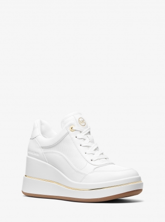 MICHAEL Michael Kors Emmy Leather and Mesh Wedge Trainer