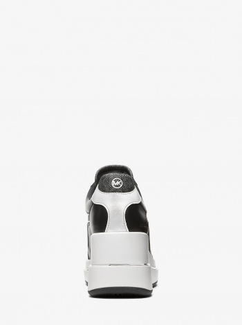 Michael Kors Emmy Signature Logo and Leather Wedge Trainer
