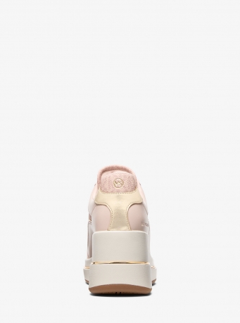 MICHAEL Michael Kors Emmy Signature Logo and Leather Wedge Trainer