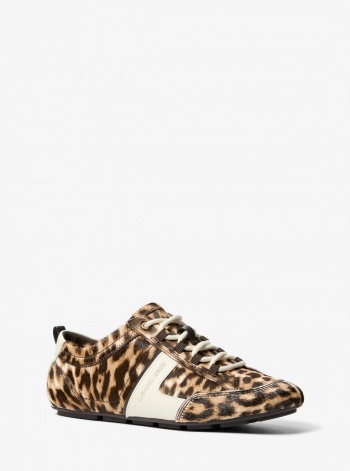 Michael Kors Keely Leopard Print Calf Hair Trainer