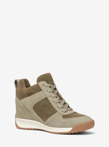 Michael Kors Nikko S2 Perforated Suede Wedge Trainer
