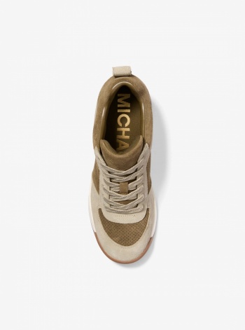 Michael Kors Nikko S2 Perforated Suede Wedge Trainer