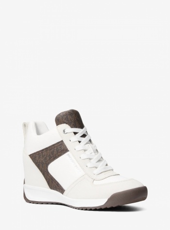 Michael Kors Nikko S2 Suede and Leather Wedge Trainer