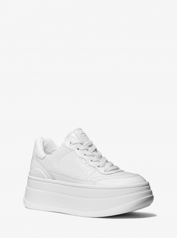 MICHAEL Michael Kors Hayes Snake Embossed Leather Platform Sneaker