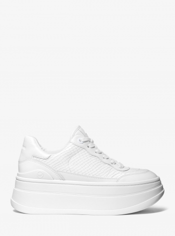 MICHAEL Michael Kors Hayes Snake Embossed Leather Platform Sneaker