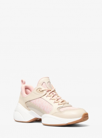 MICHAEL Michael Kors Bowie Signature Logo and Leather Trainer