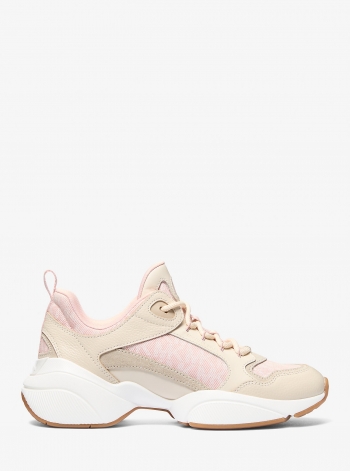 MICHAEL Michael Kors Bowie Signature Logo and Leather Trainer