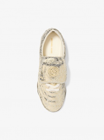 MICHAEL Michael Kors Kyler Metallic Crackled Suede Sneaker
