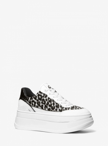Michael Kors Hayes Leopard Print Calf Hair Platform Sneaker
