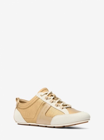 Michael Kors Keely Color-Block Metallic Leather Trainer