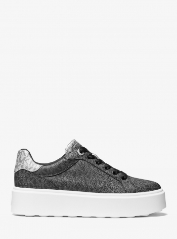 Michael Kors Romey Metallic Two-Tone Signature Logo Platform Sneaker
