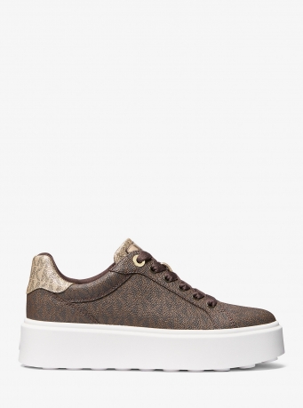 MICHAEL Michael Kors Romey Metallic Two-Tone Signature Logo Platform Sneaker