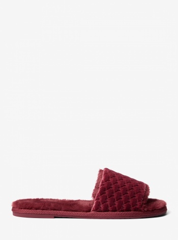 Alexis Logo Debossed Velvet Slide Sandal