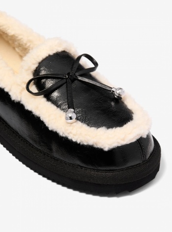 Jo Faux Shearling Trim Moccasin