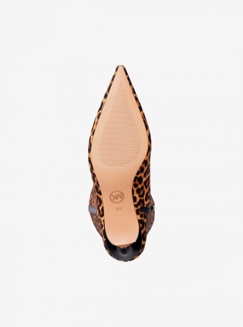 Nalia Leopard Print Calf Hair Kitten Heel Boot