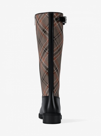 Royce Plaid Print Wool Blend Riding Boot