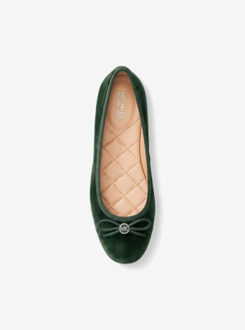 Savannah Logo Debossed Velvet Ballet Flat