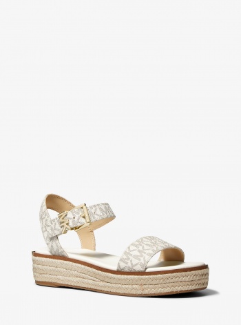 Michael Kors Richie Signature Logo Platform Espadrille Sandal