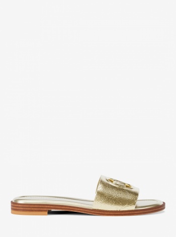 Carissa Crackled Metallic Slide Sandal