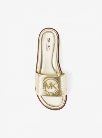 Carissa Crackled Metallic Slide Sandal