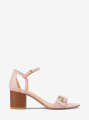 Michael Kors Hannah Signature Logo Block Heel Sandal