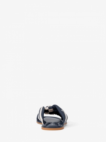 Elena Striped Linen Blend Slide Sandal