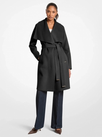 Wool Blend Wrap Coat