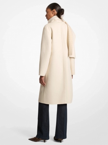 Wool Blend Wrap Coat With Scarf