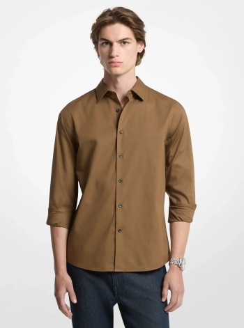 Michael Kors Mens Classic-Fit Cotton Blend Dobby Shirt