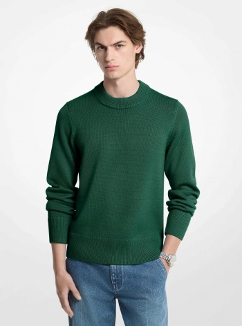 Michael Kors Mens Ribbed Wool Crewneck Sweater